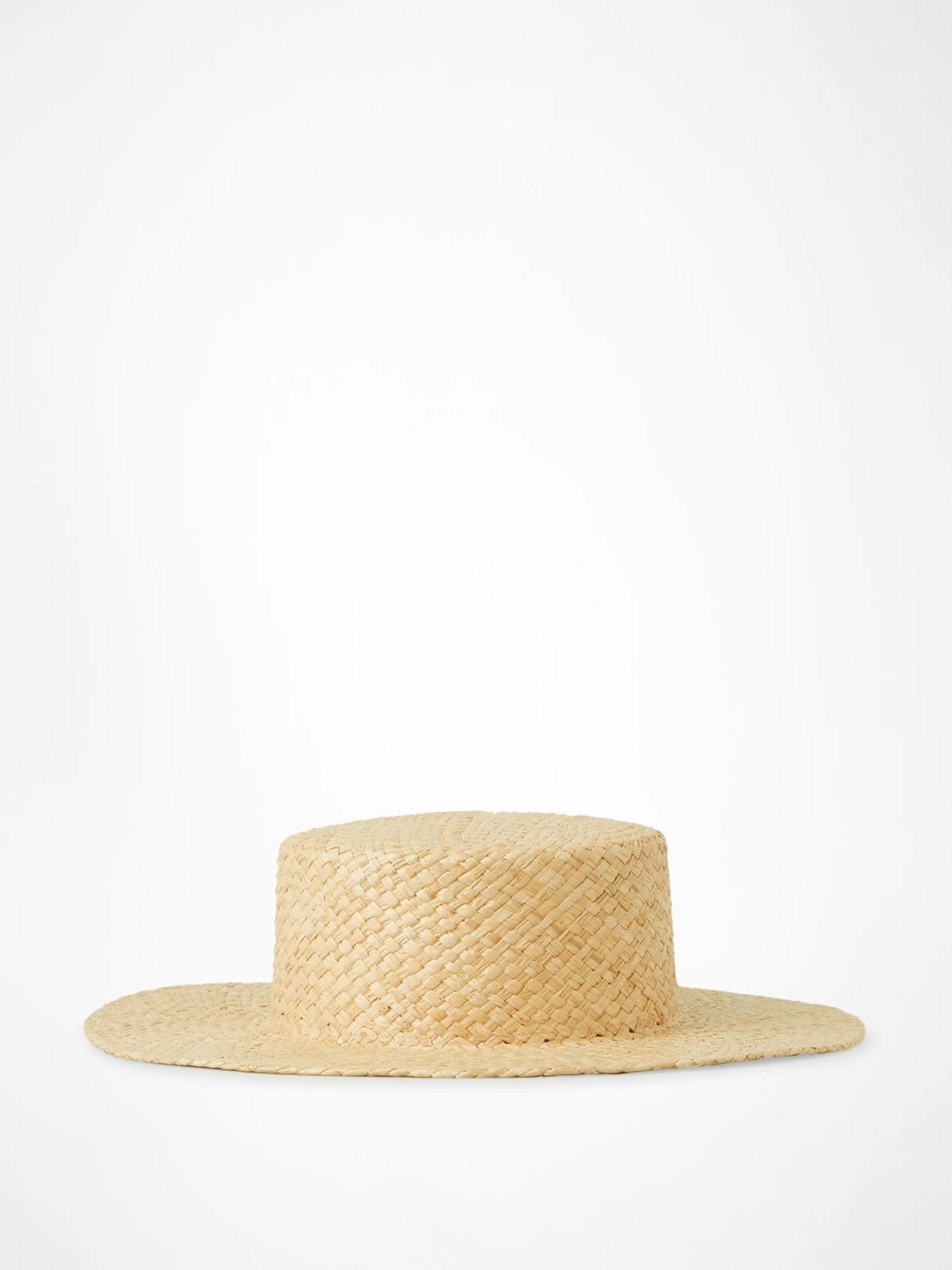 Oversized straw boater hat