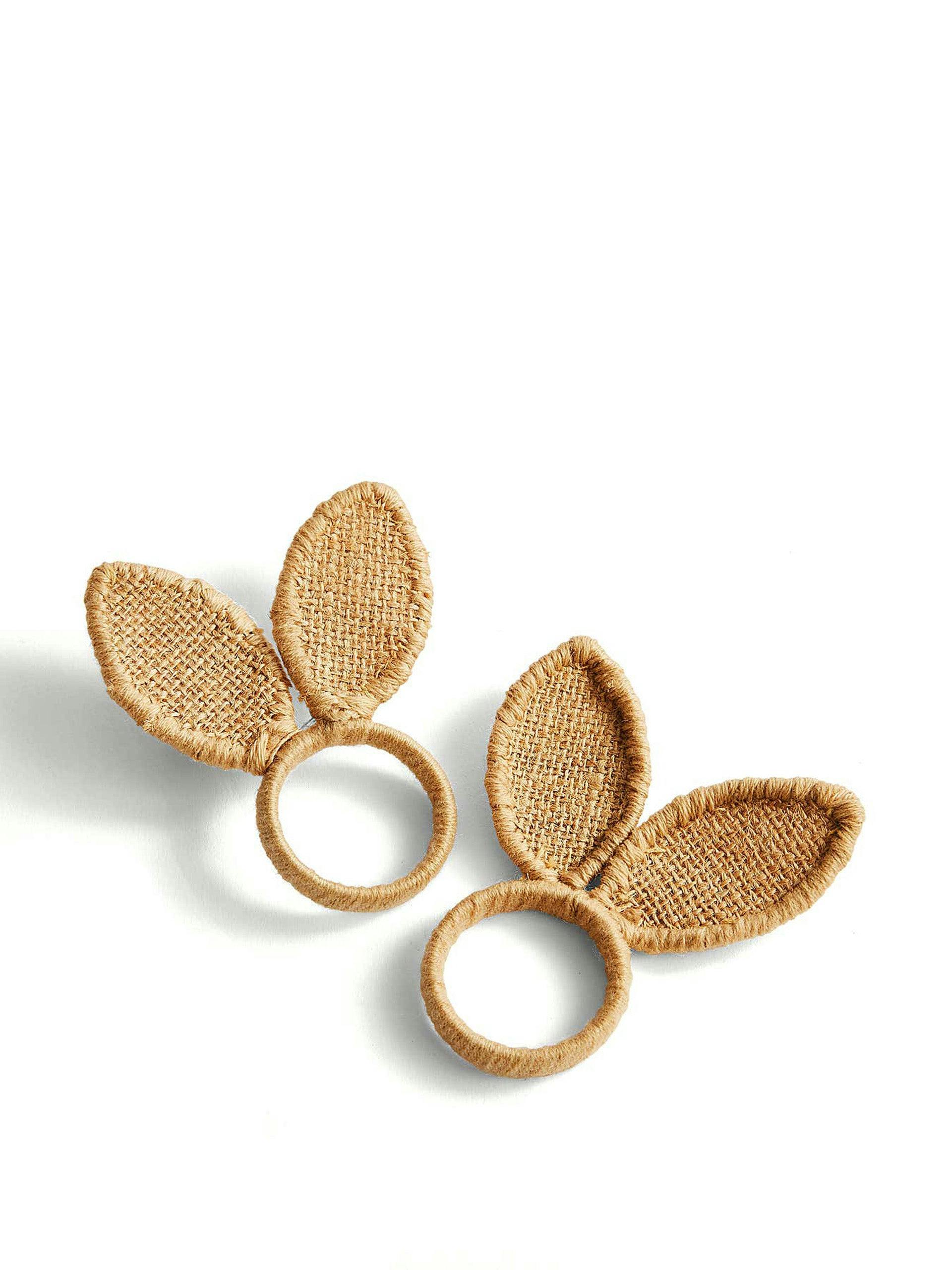 Woven bunny napkin rings (set of 2)