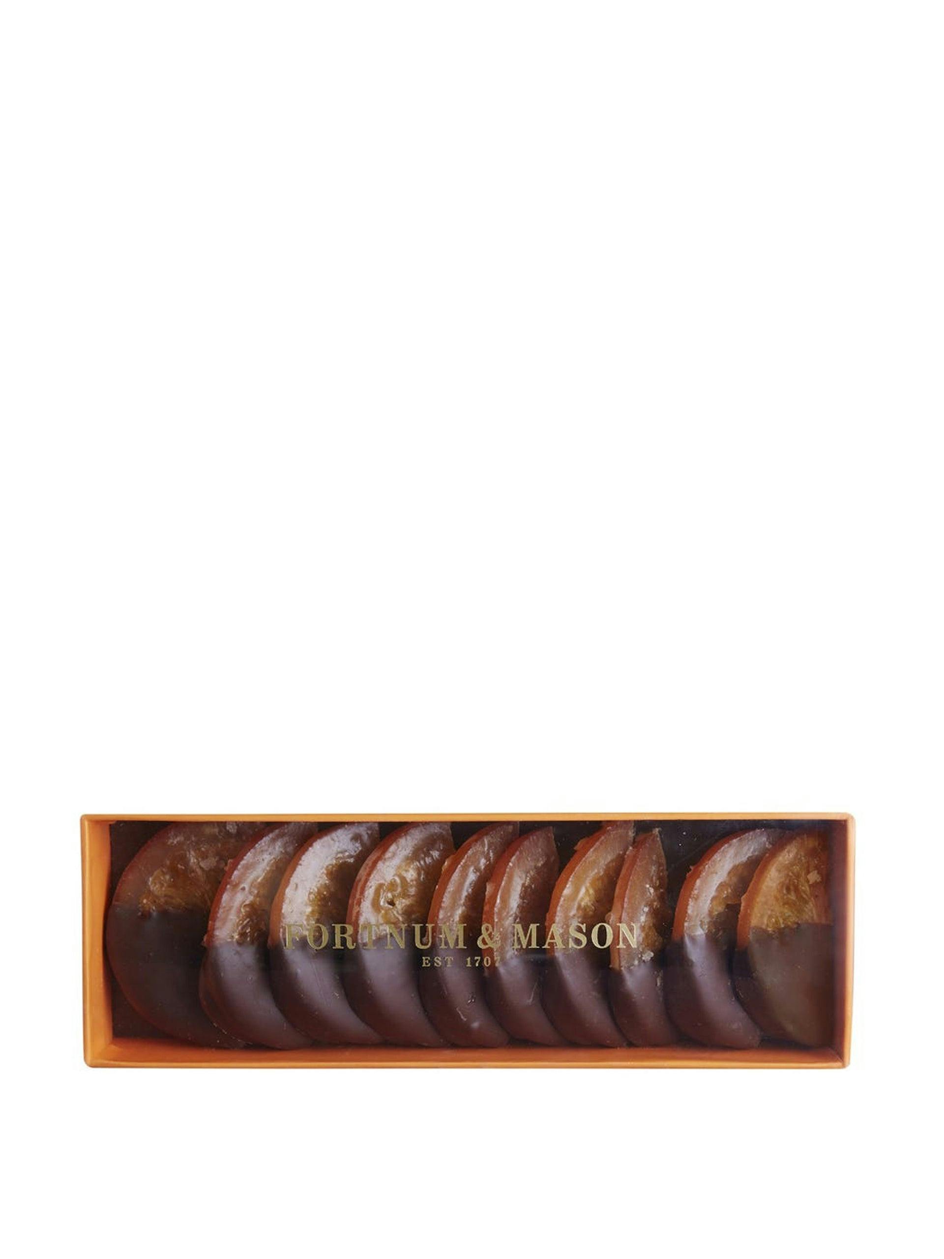 Chocolate-dipped orange slices