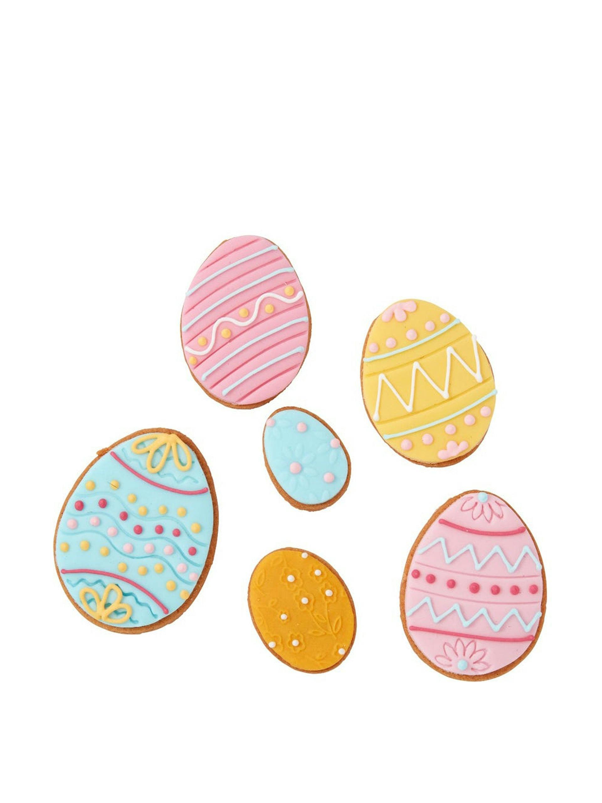 Multi-coloured easter egg biscuits