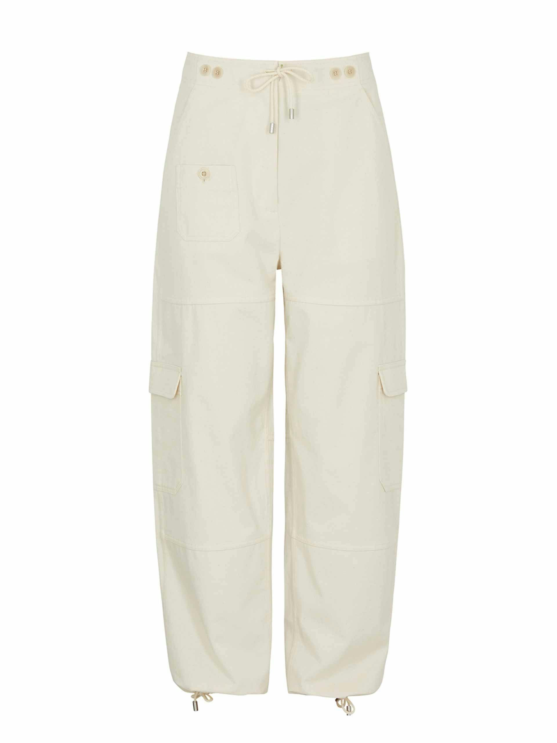 White cargo trousers
