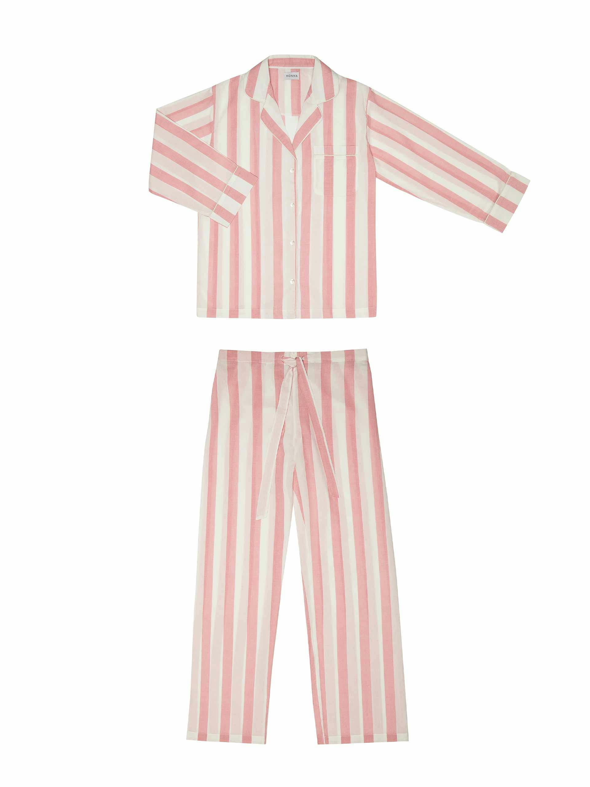 Pink striped pyjama set