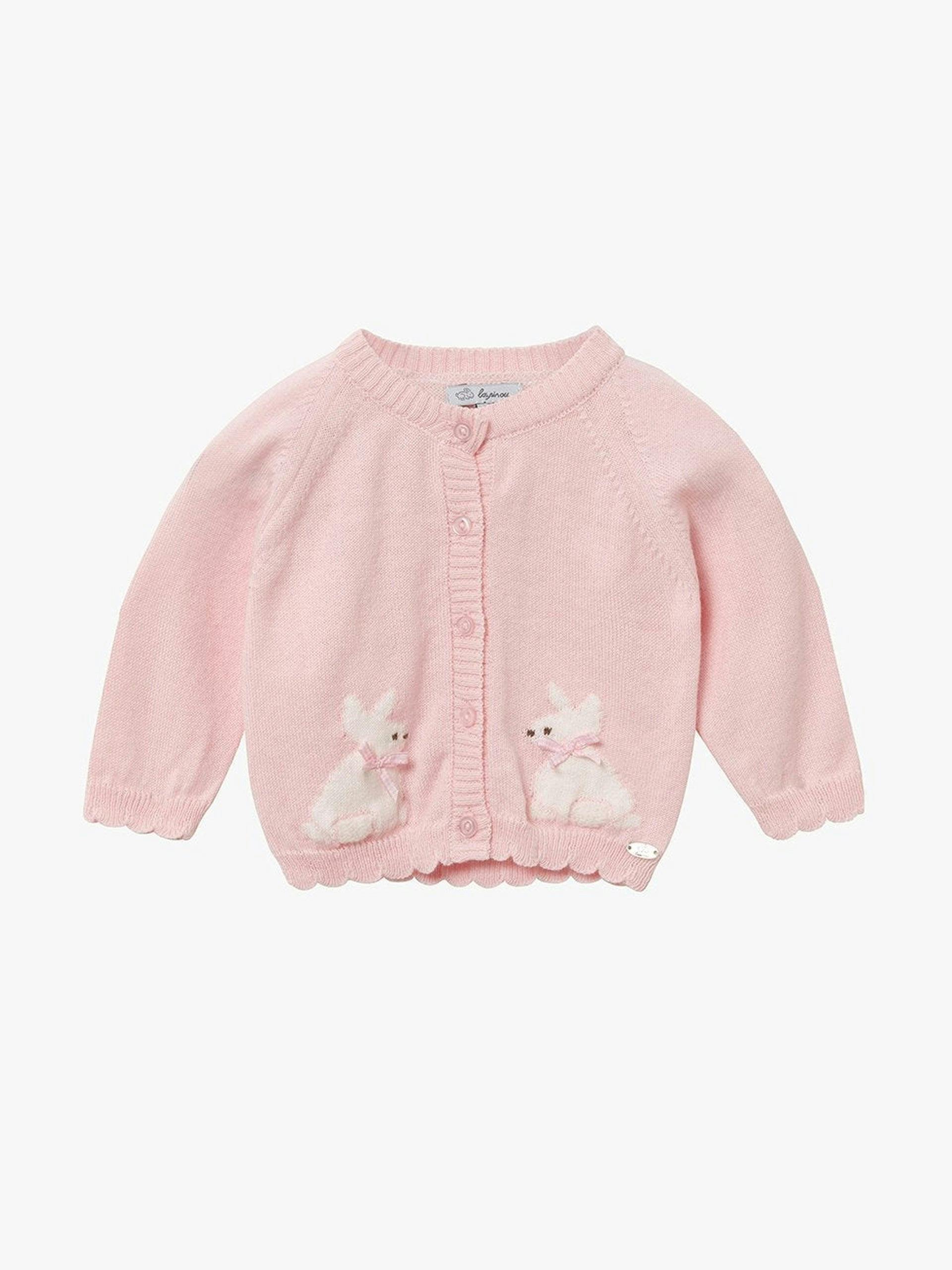 Little Bunny pink cotton cardigan