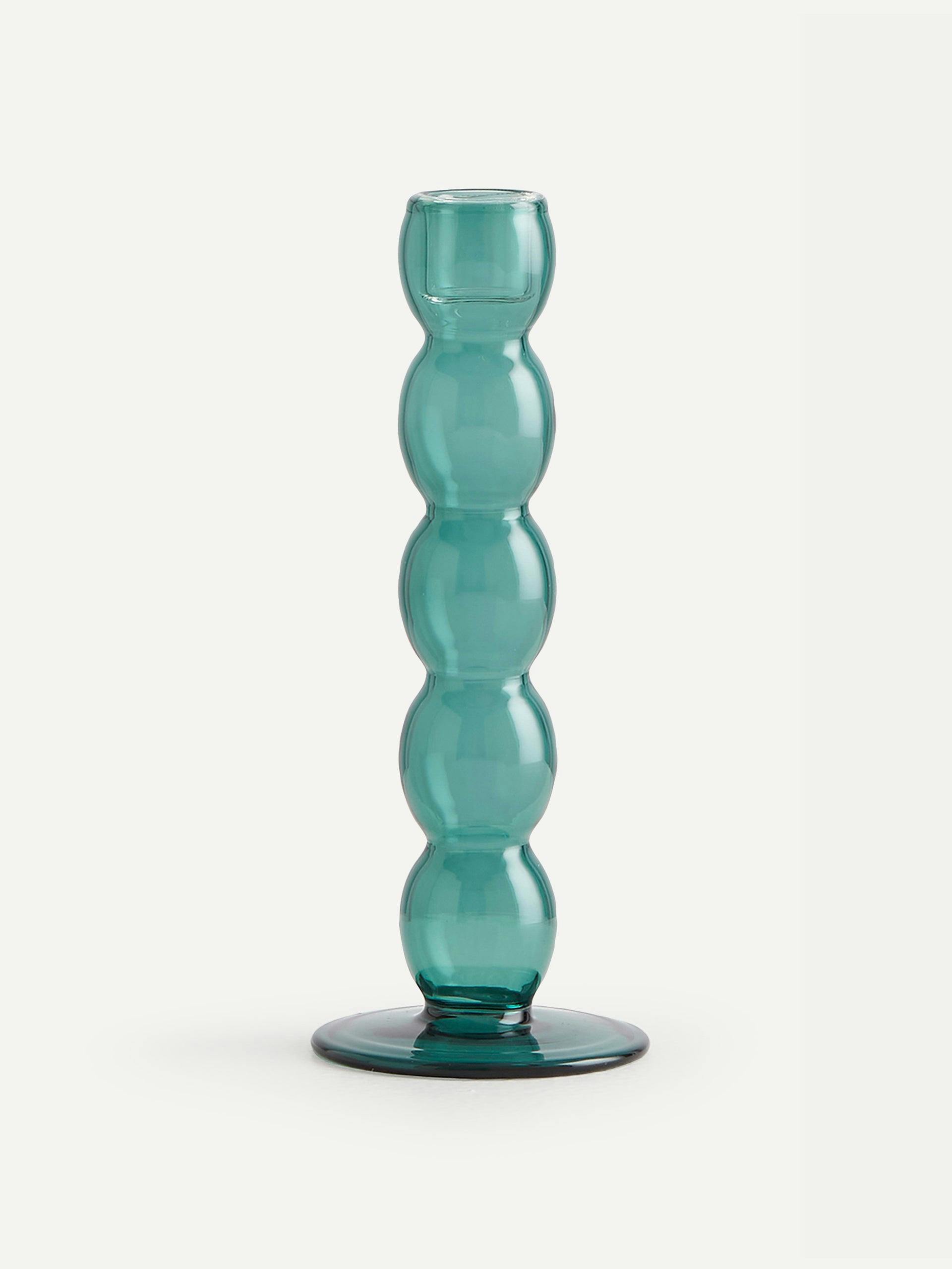 Hand-blown glass candle holder