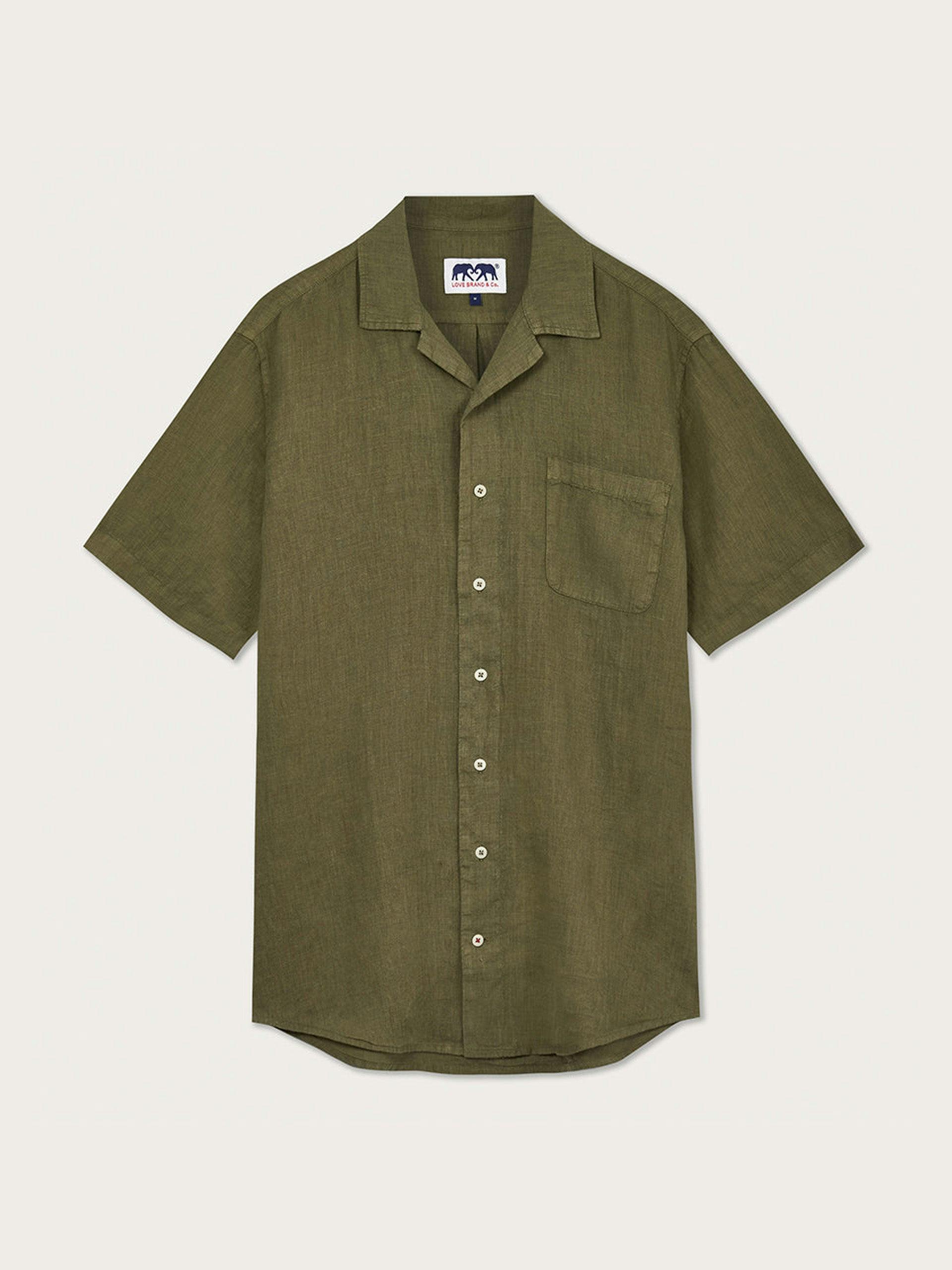 Olive linen shirt