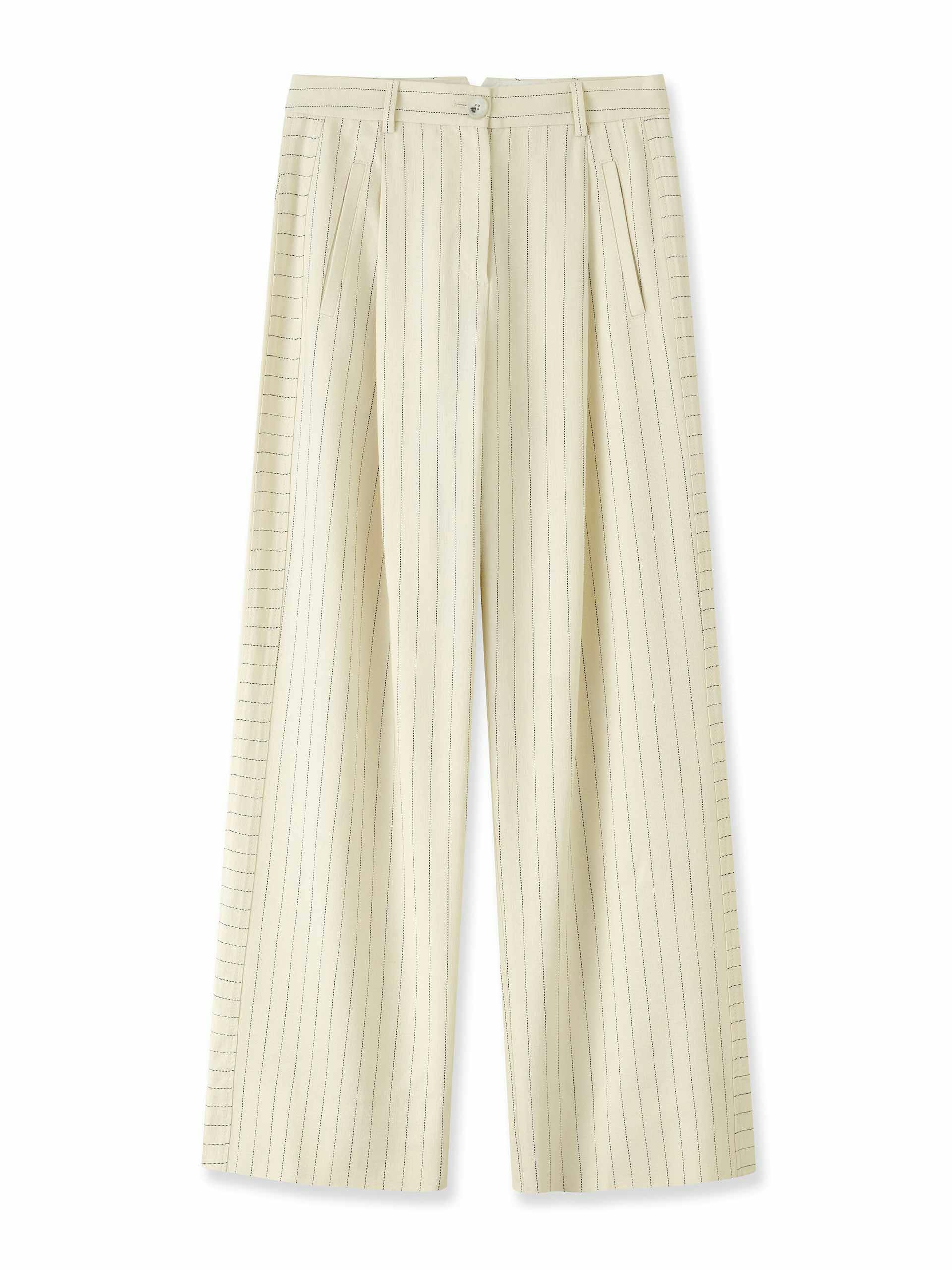 Cream pinstripe trousers