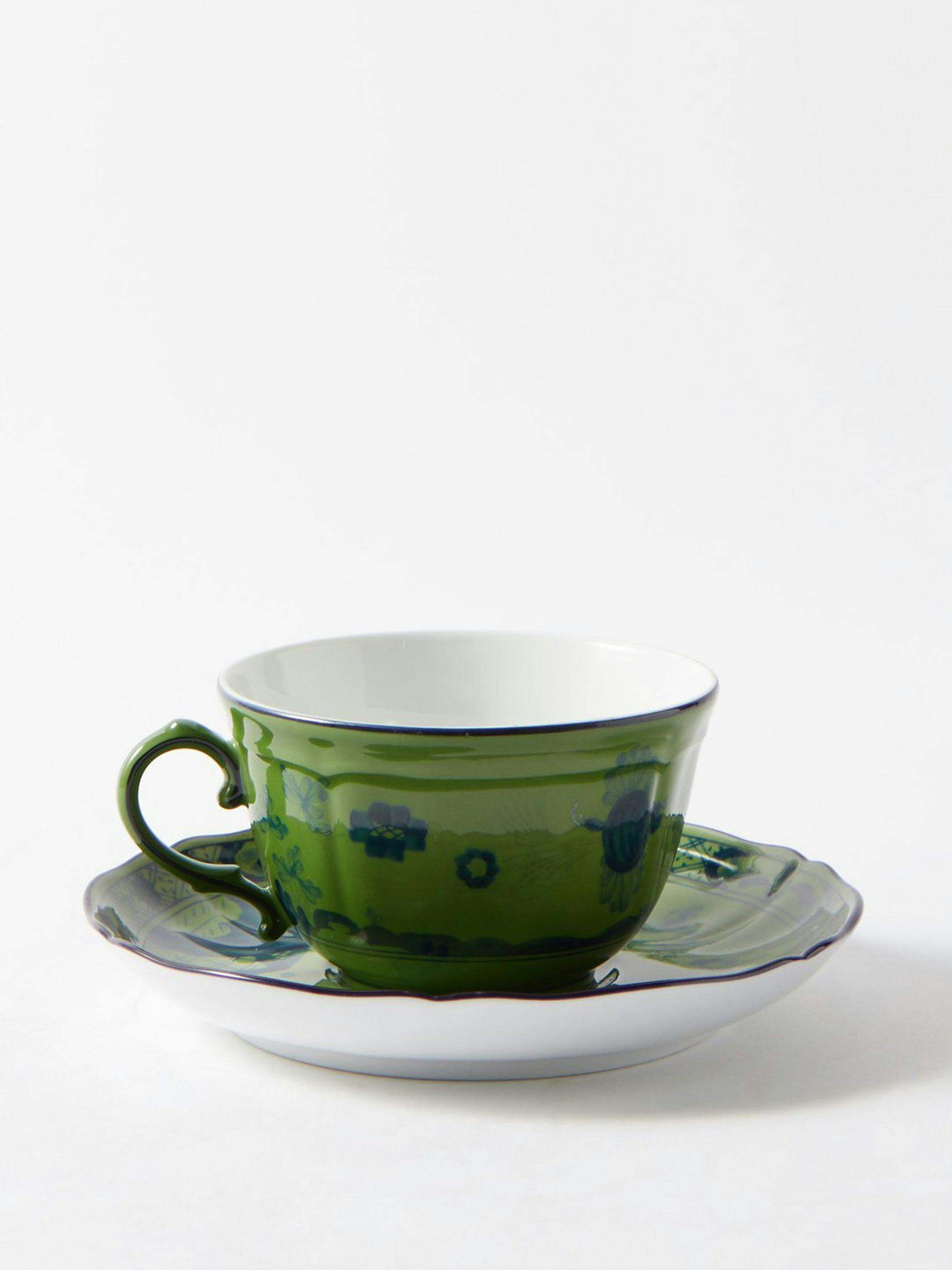 Porcelain teacup and saucer