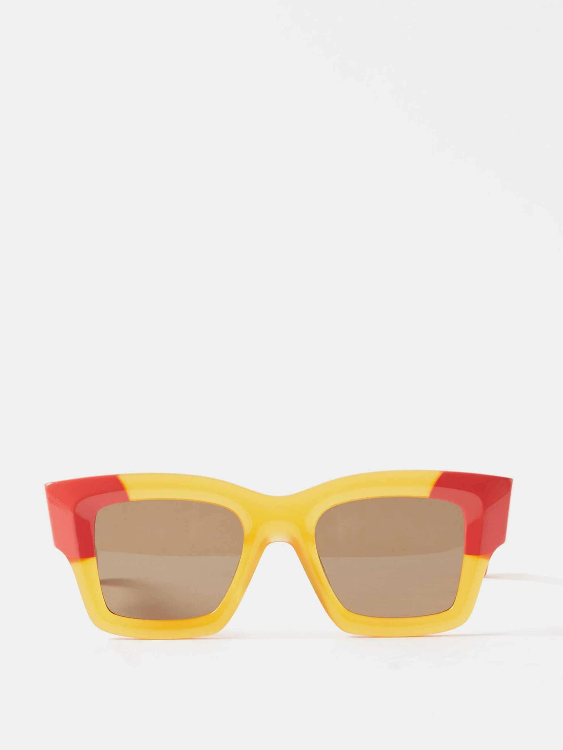 Colour-block square sunglasses