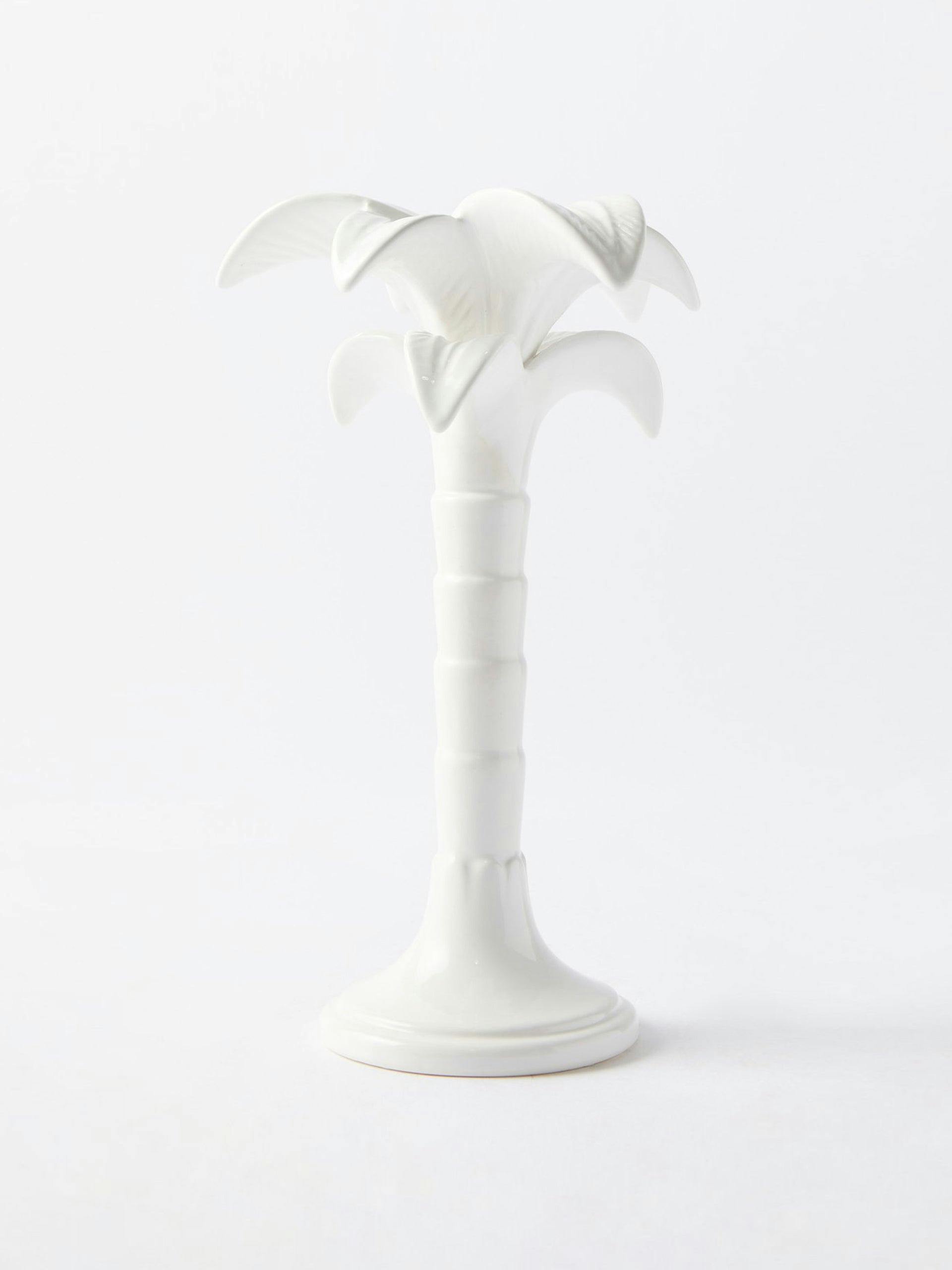 Ceramic palm tree candle holder