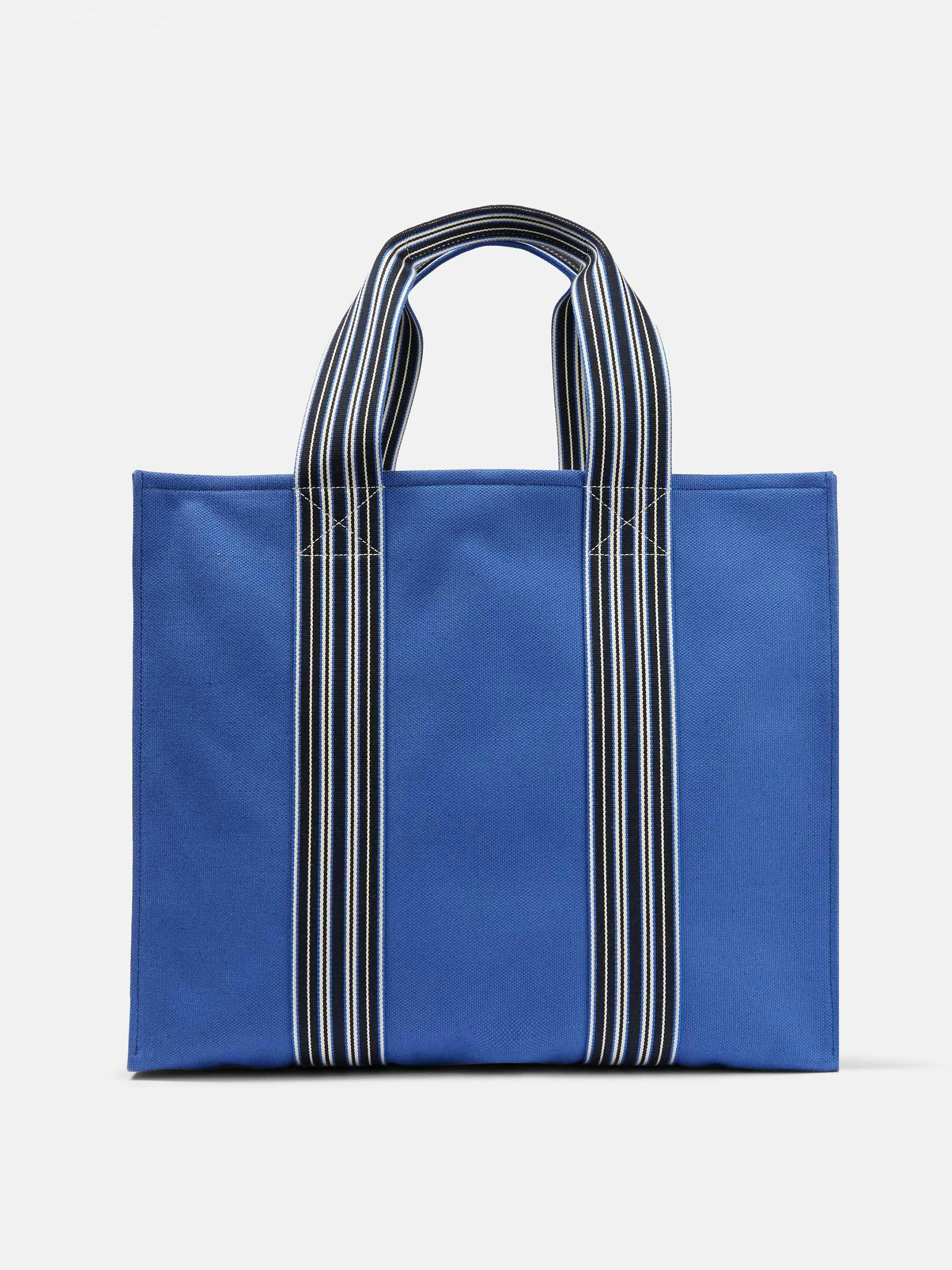 Blue canvas tote bag