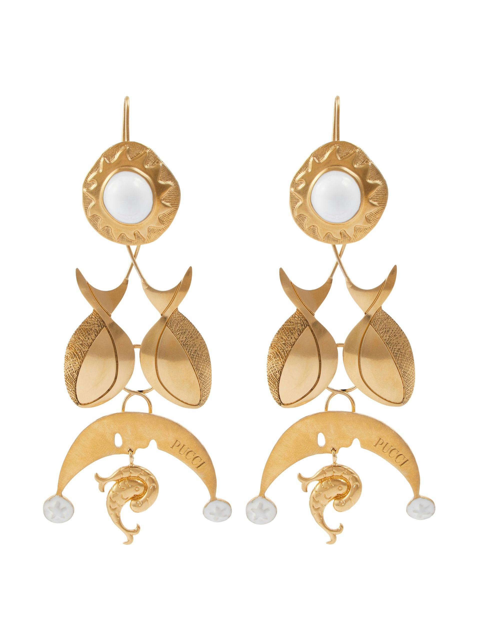 Fish gold-plated earrings