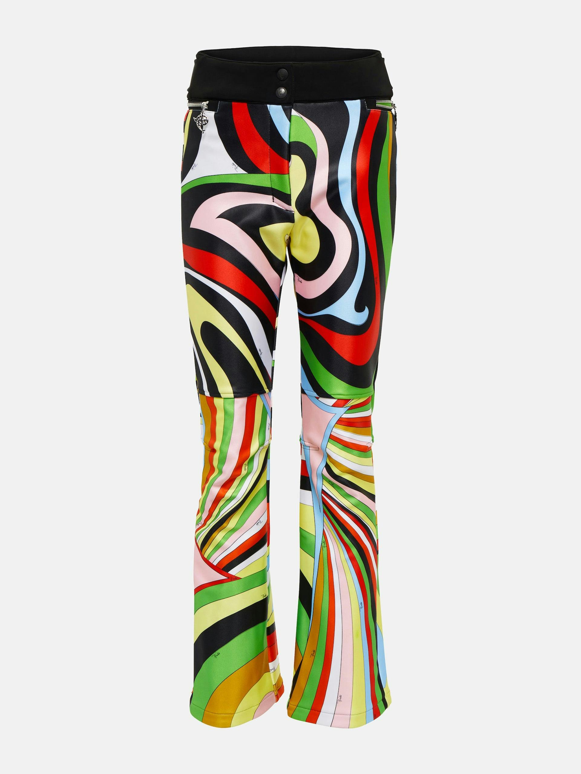 Multicoloured swirl printed ski pants