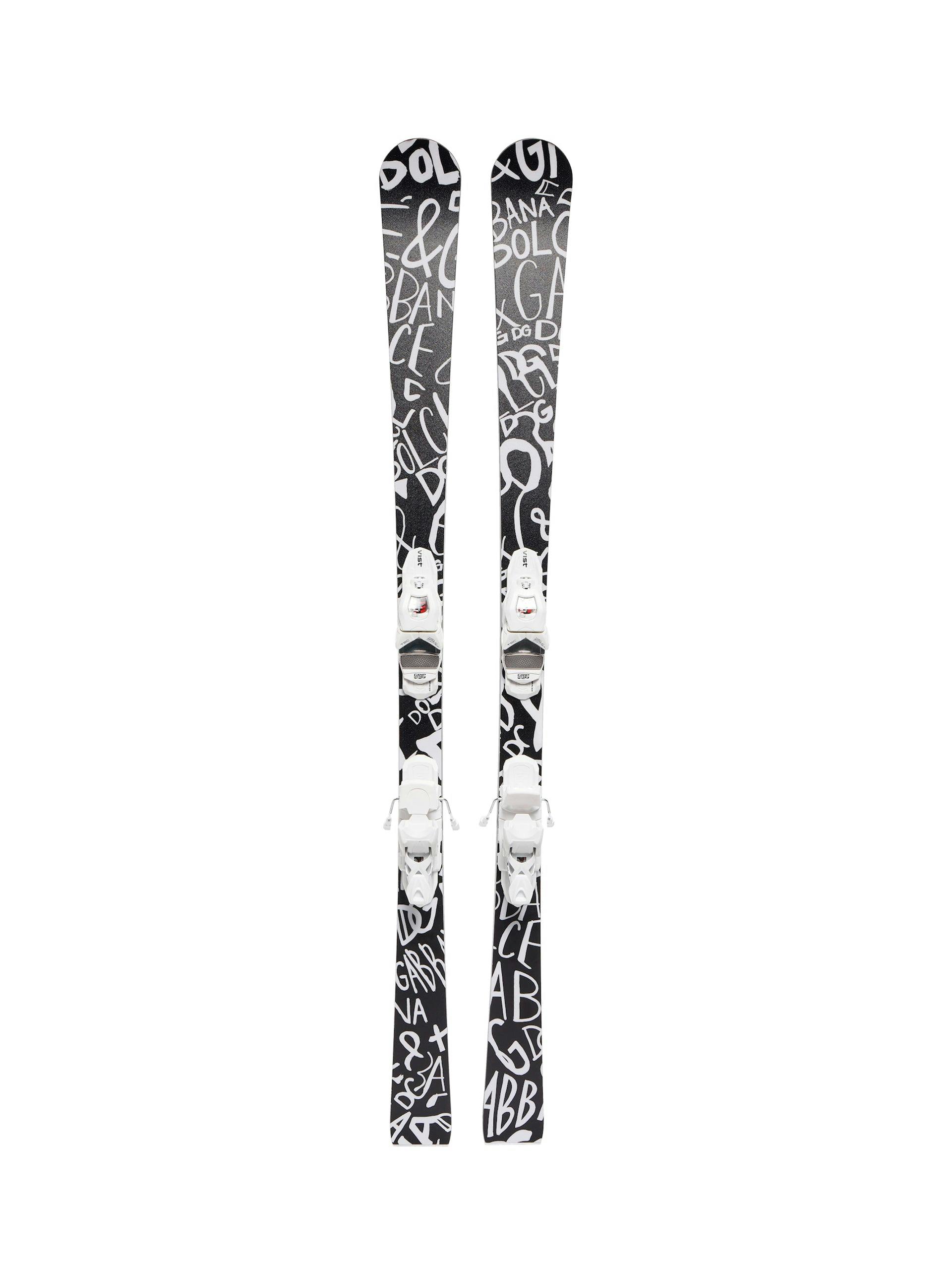 Black and white logo skis
