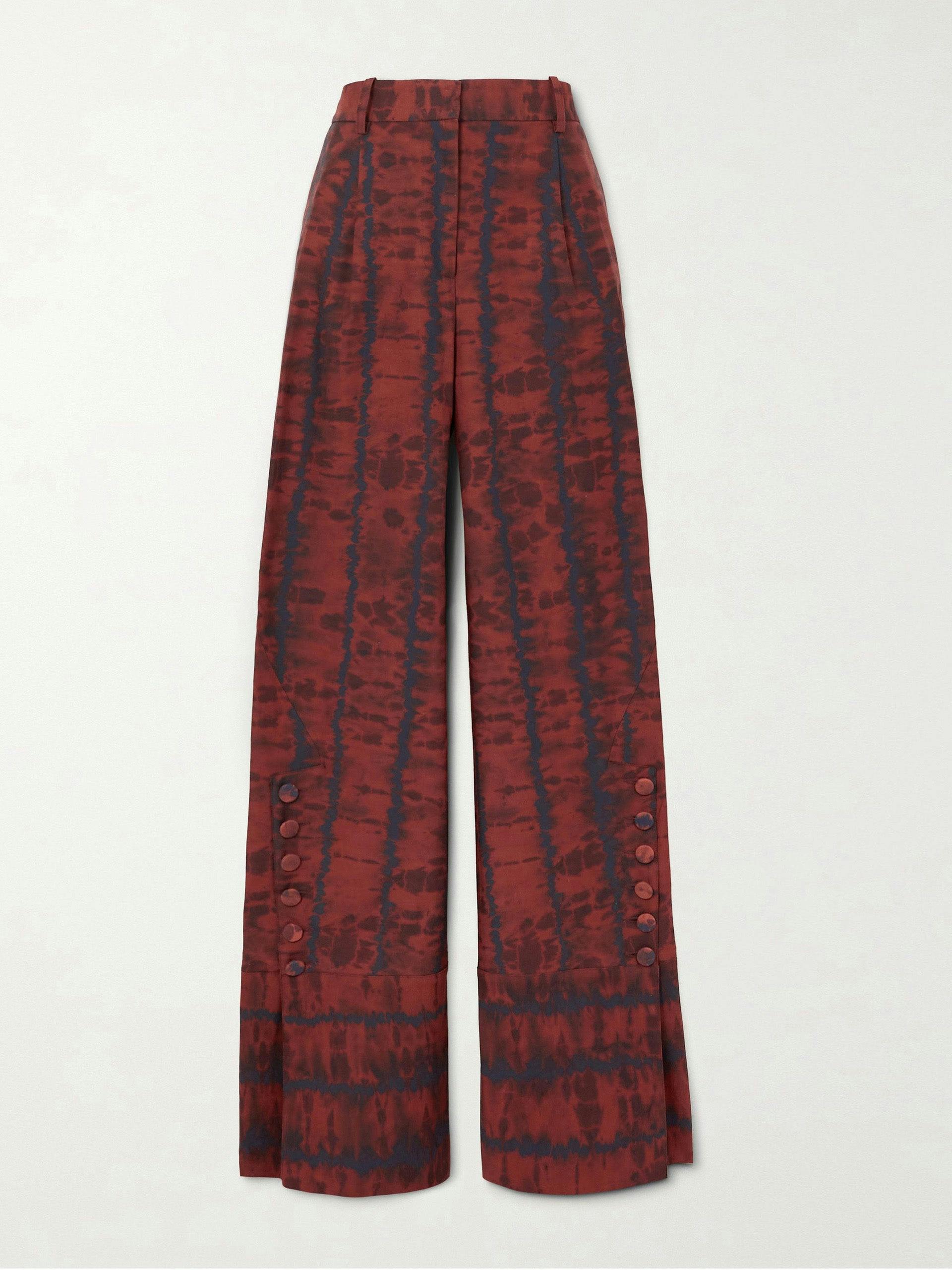 Red tie-dyed trousers