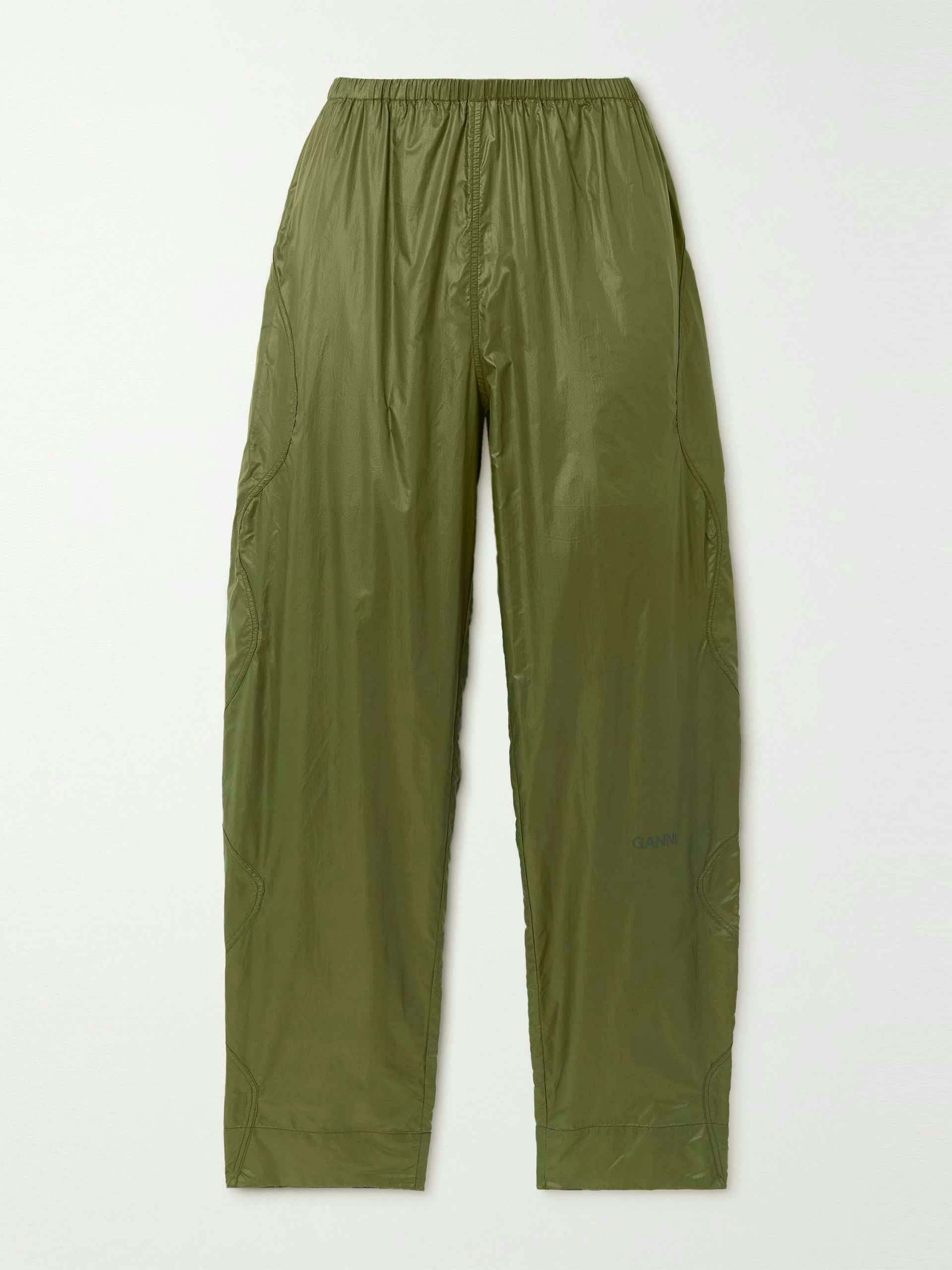 Paneled recycled-ripstop tapered pants
