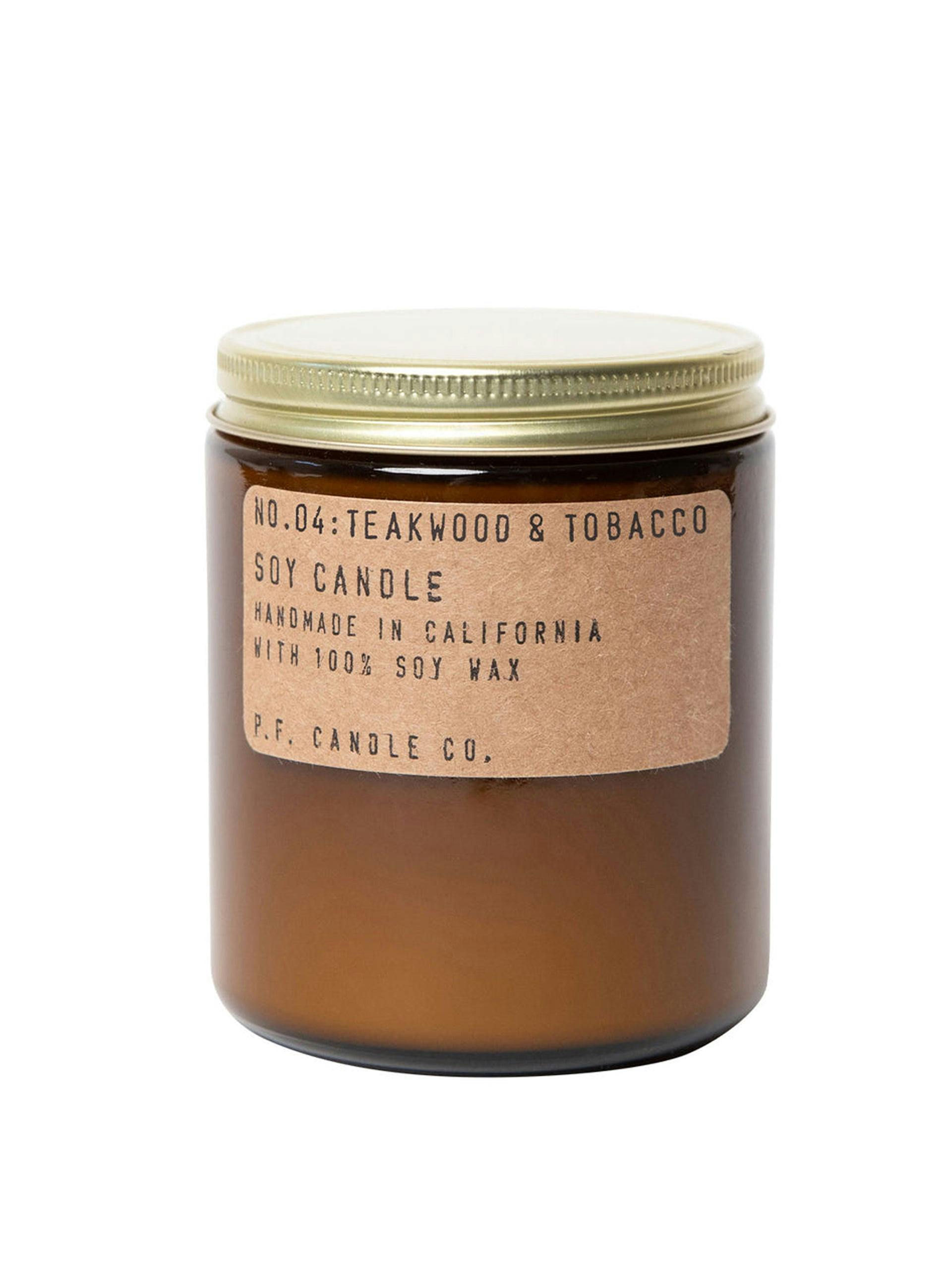 No. 4 Teakwood and Tobacco scented soy candle