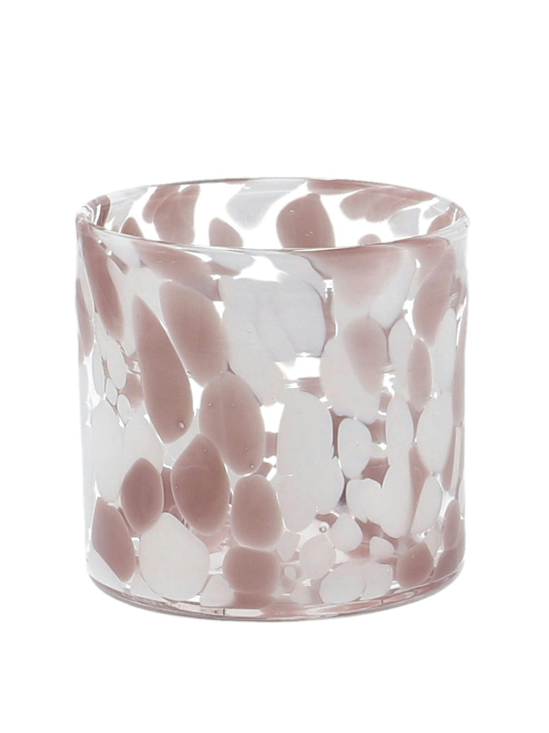 Pink glass tealight holder