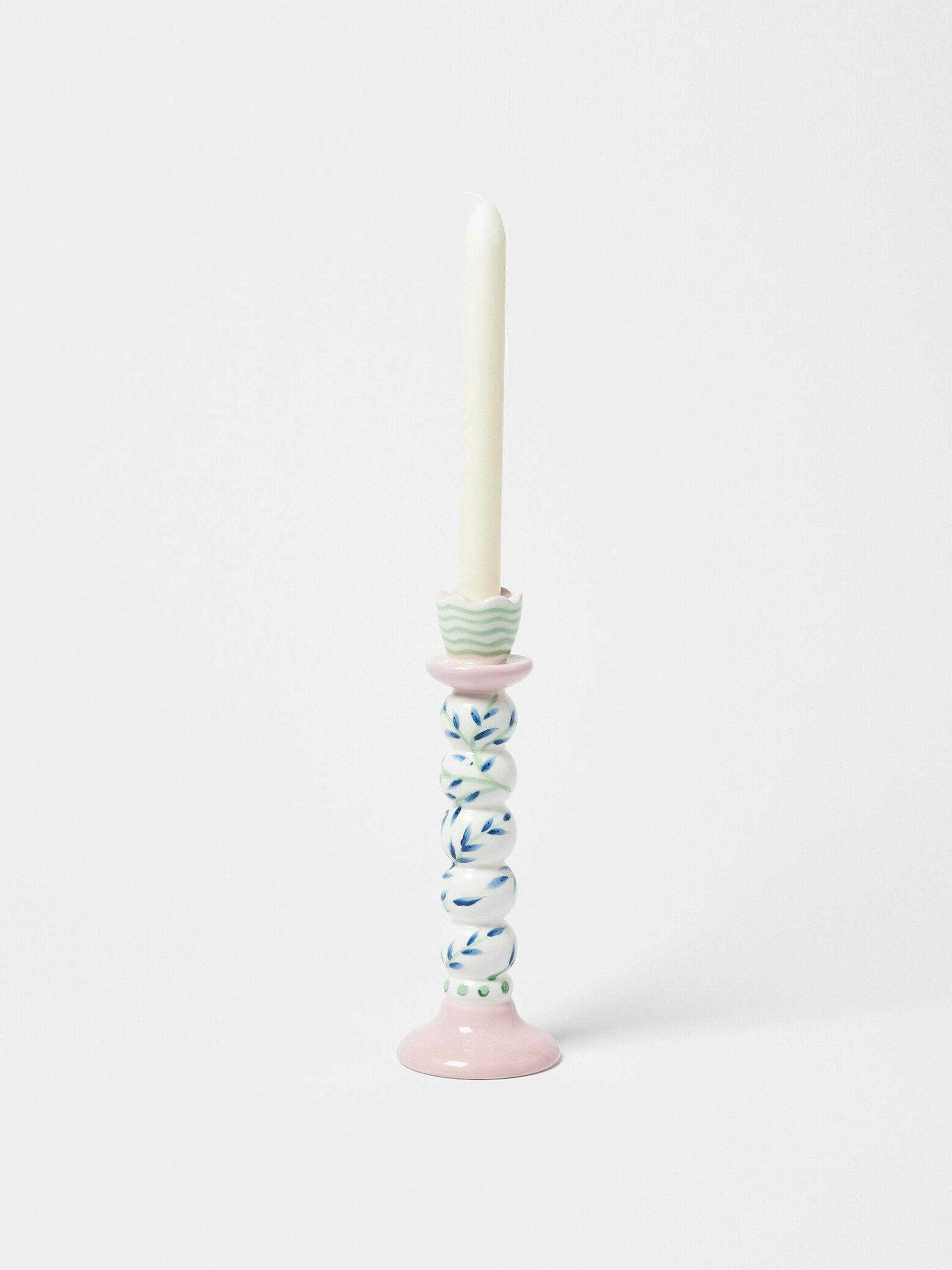 Lila ceramic candlestick