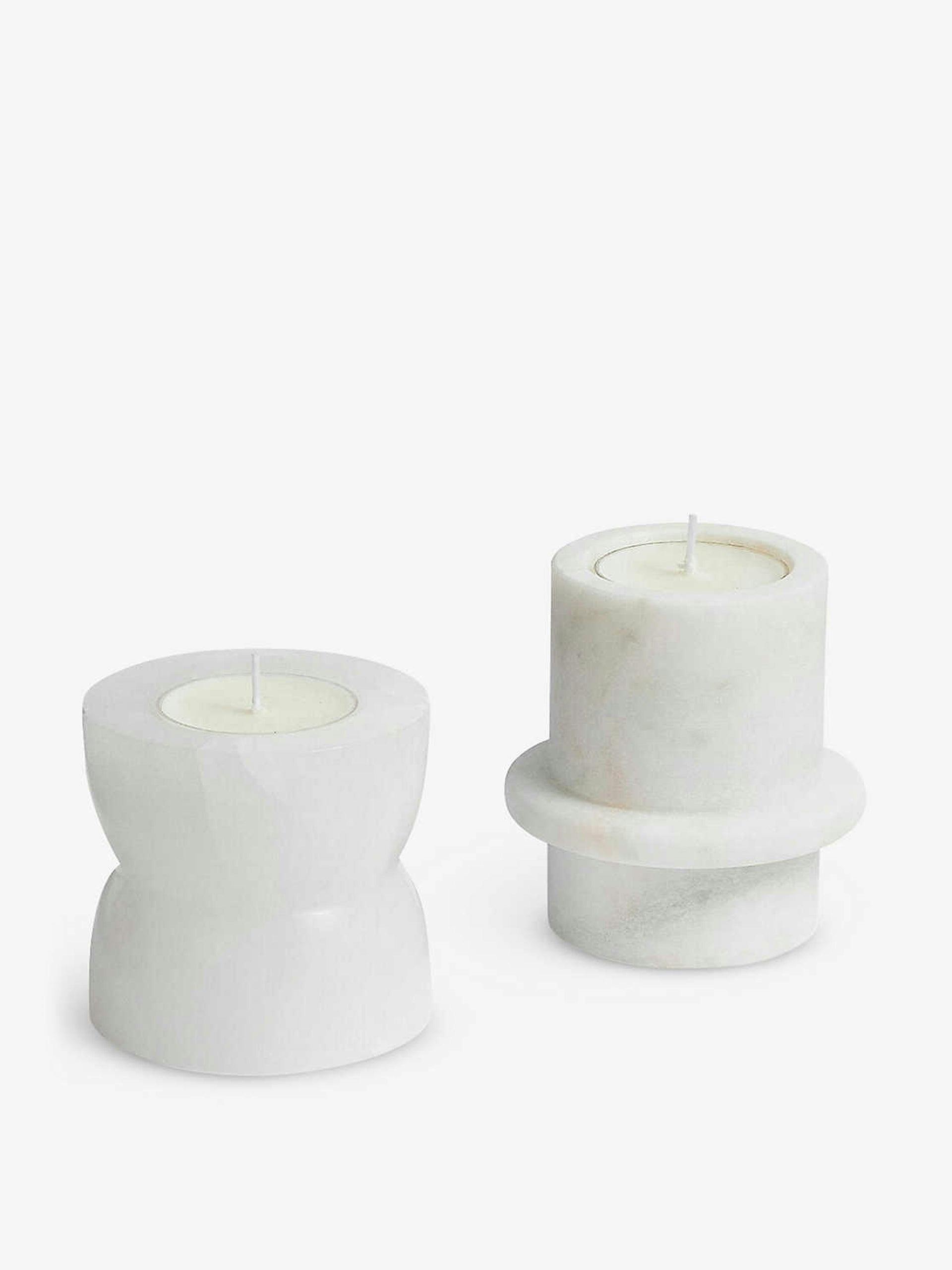 Hillerod marble candle holder set