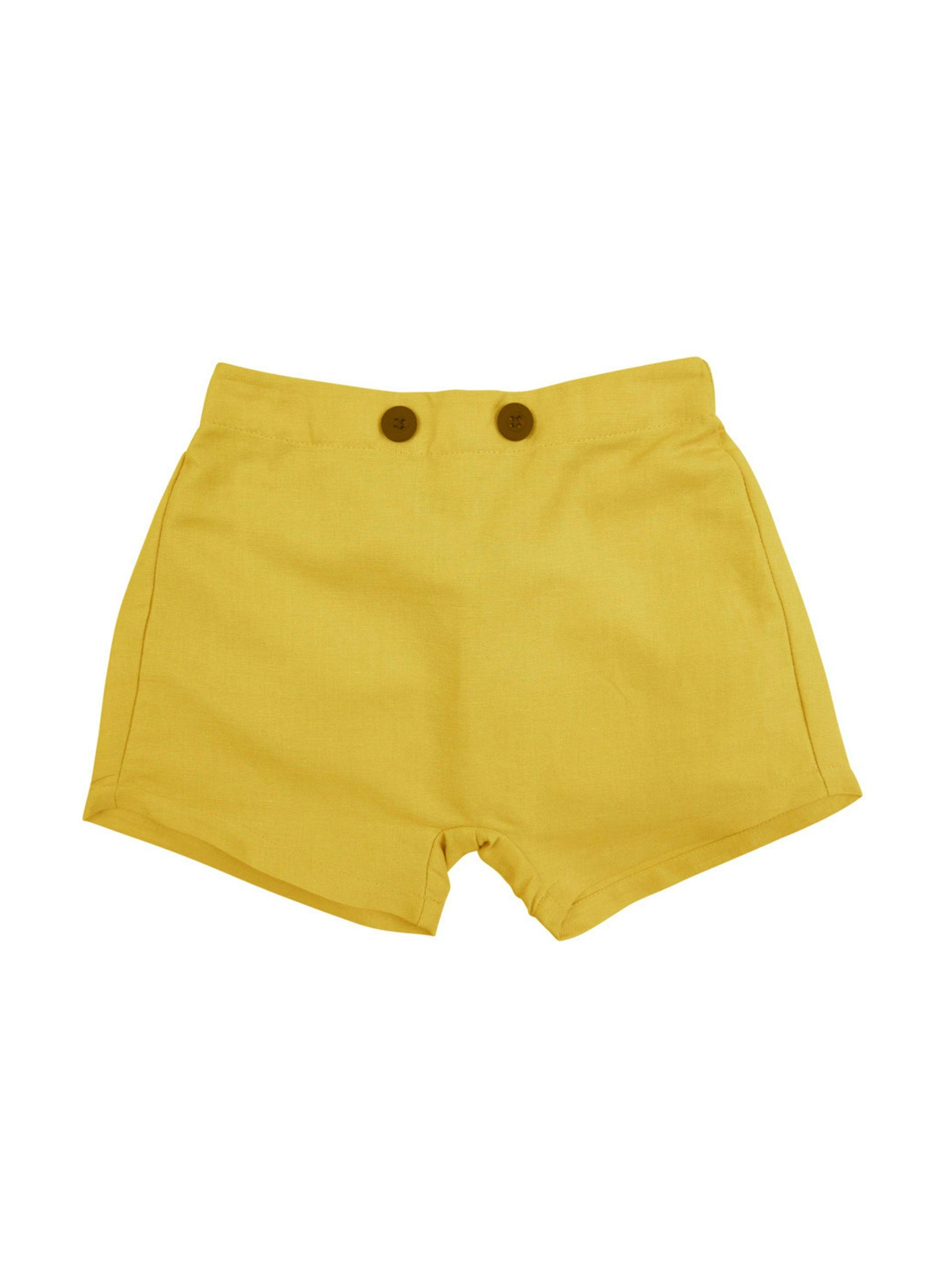 Mustard shorts with buttons
