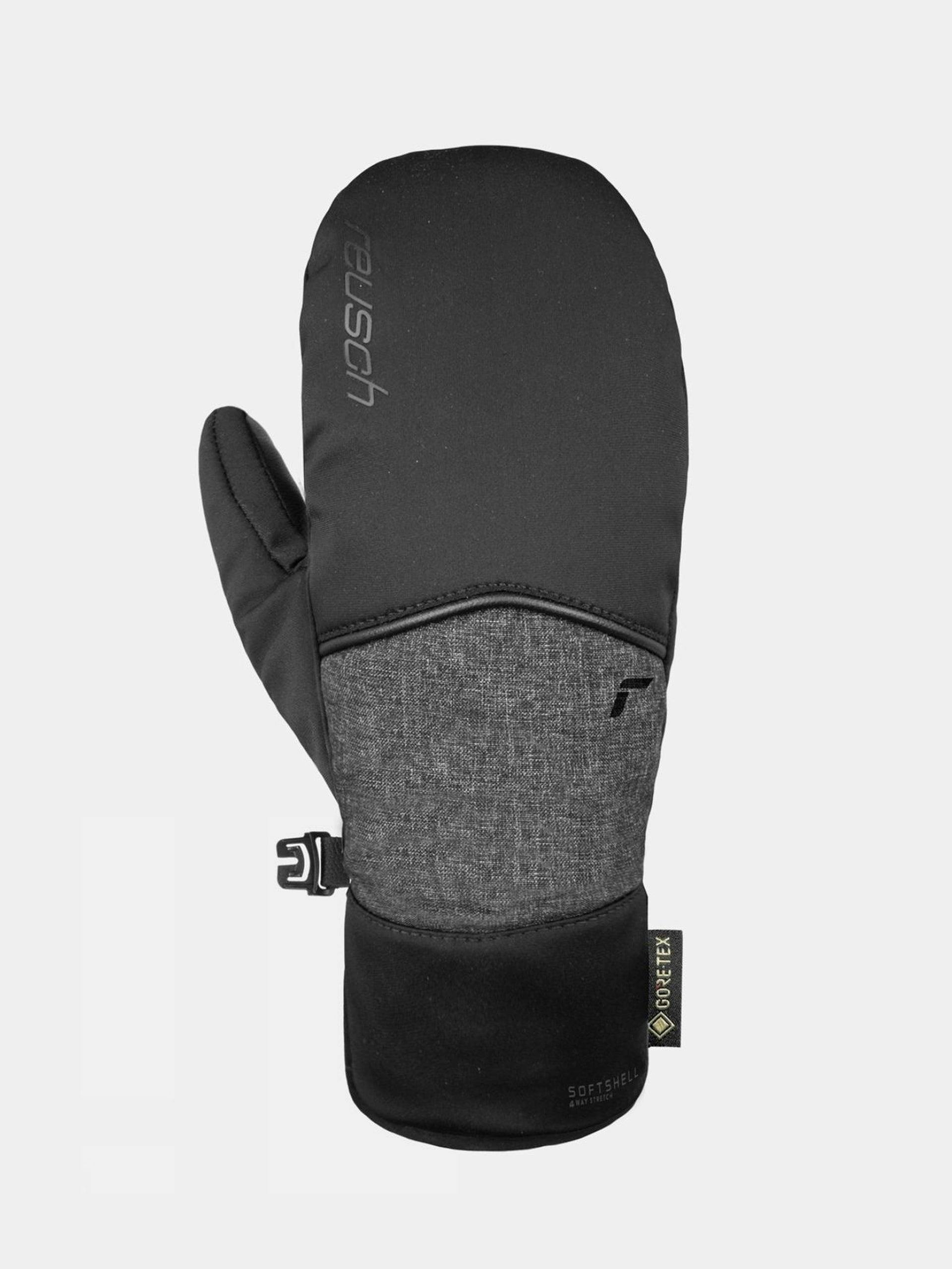 Black and grey ski mittens