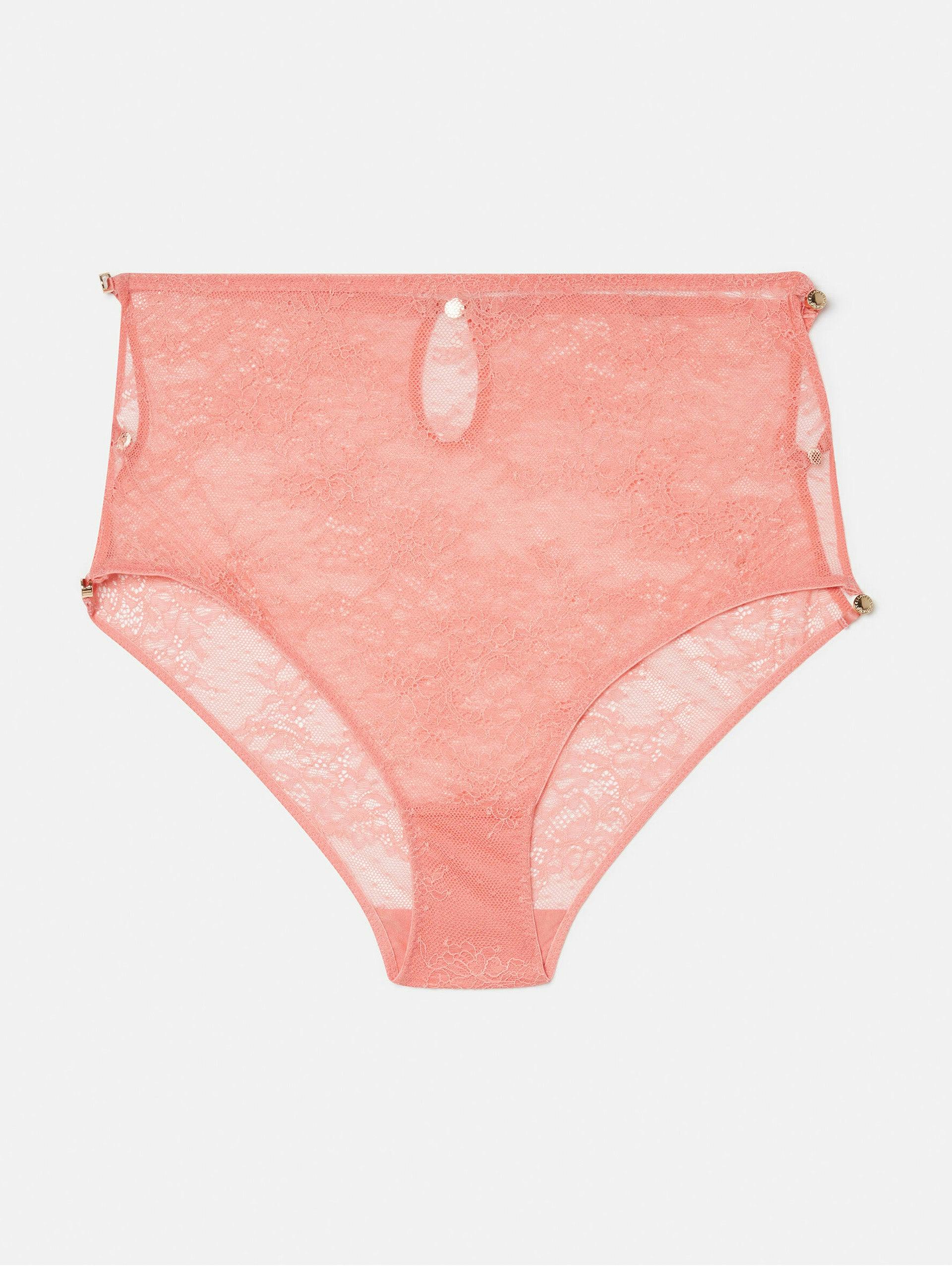 Pink lace high waisted knickers