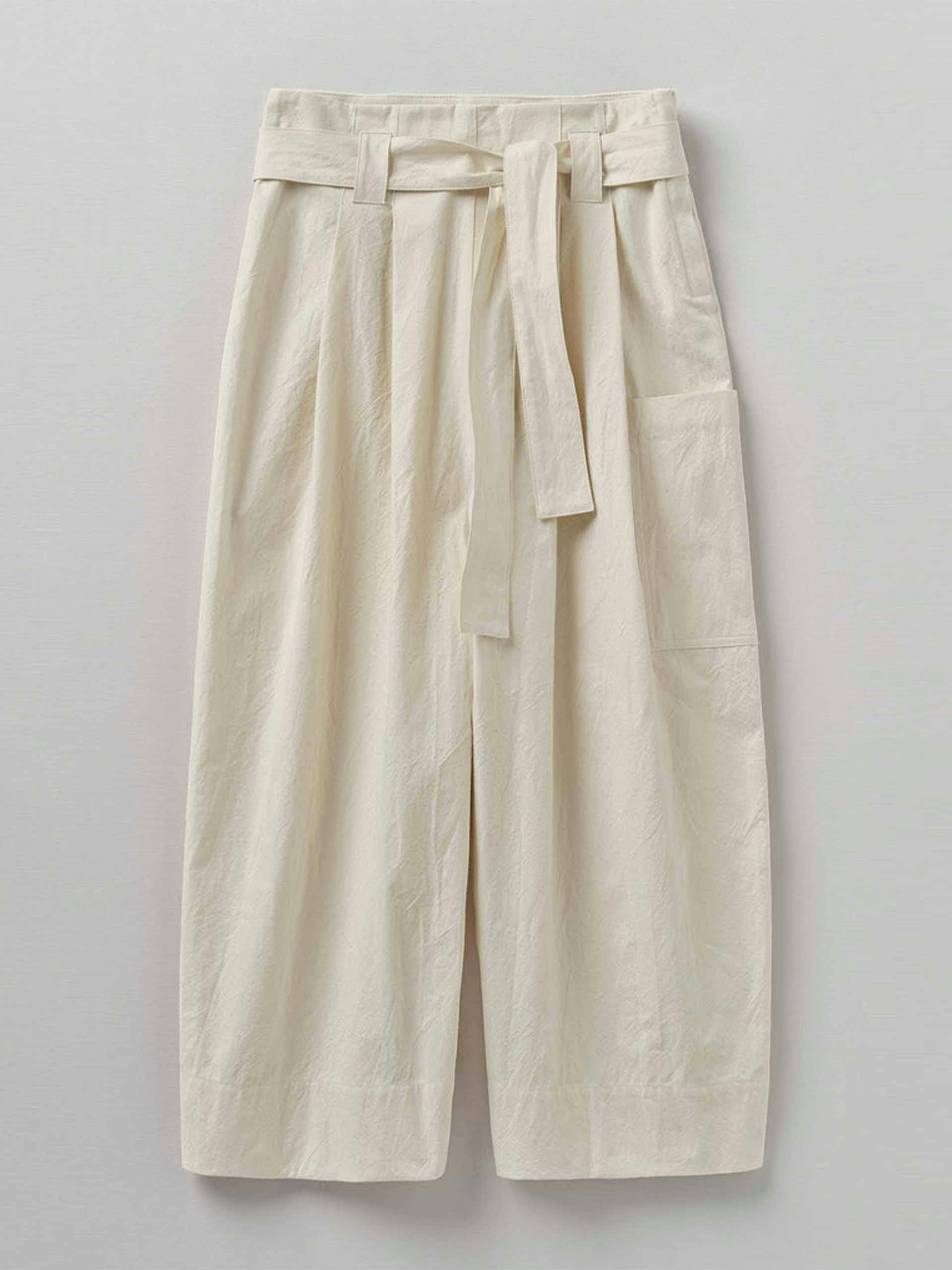 Belted canvas trousers