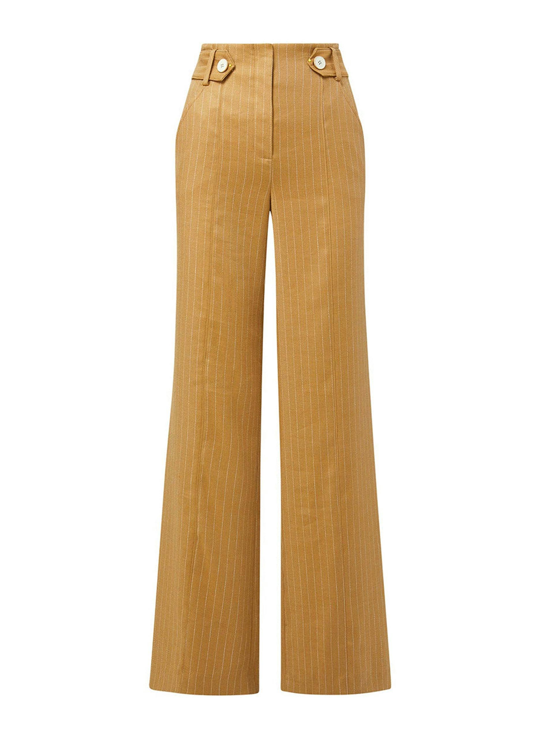 Mustard pinstripe trousers