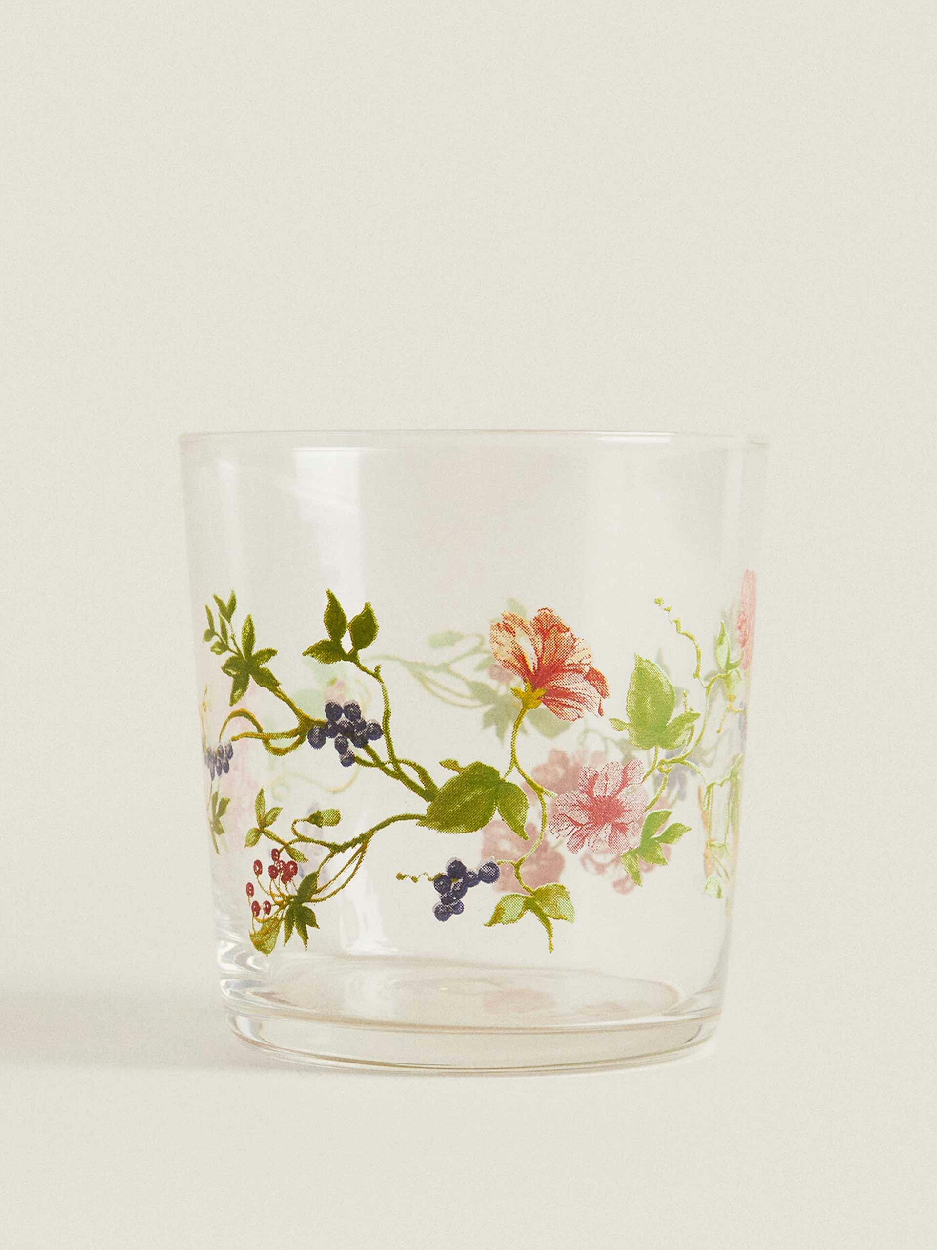 Flower glass tumbler